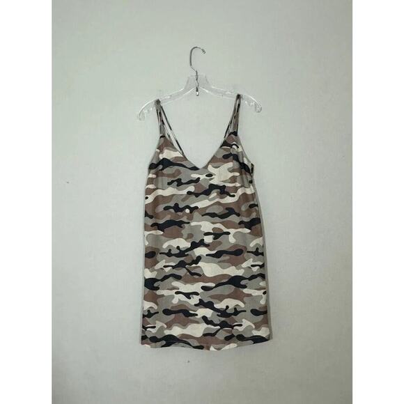 Zara Women’s Size XS Camo Print Linen Blend Dress Sundress Vacation Travel Light - Picture 1 of 7
